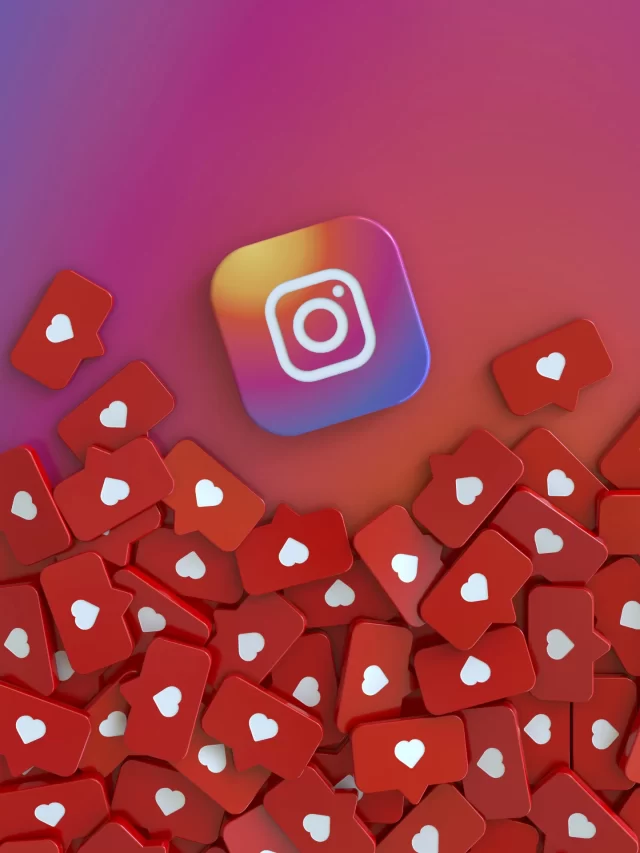 3d-rendering-instagram-badge-surrounded-by-bunch-red-balloons-with-like-symbol